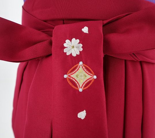 卒業式袴単品レンタル[刺繍]ローズピンクに七宝と桜刺繍[身長148-152cm]No.801